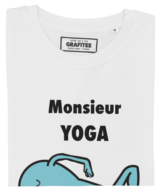 T-shirt Monsieur Yoga blanc plié