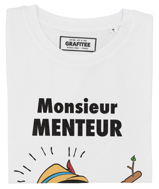 T-shirt Monsieur Menteur blanc plié