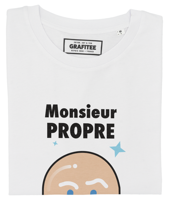 T-shirt Monsieur Propre blanc plié