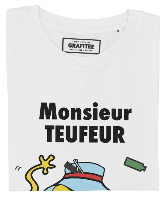 T-shirt Monsieur Teufeur blanc plié