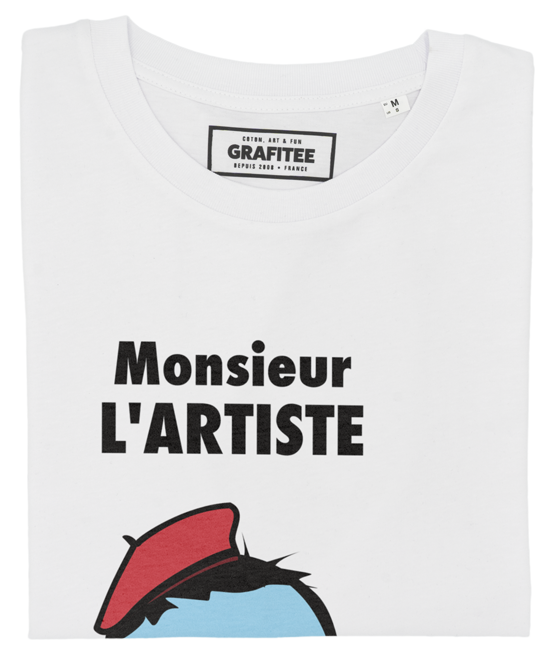 T-shirt Monsieur l'Artiste blanc plié