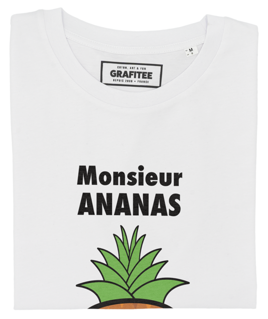 T-shirt Monsieur Ananas blanc plié