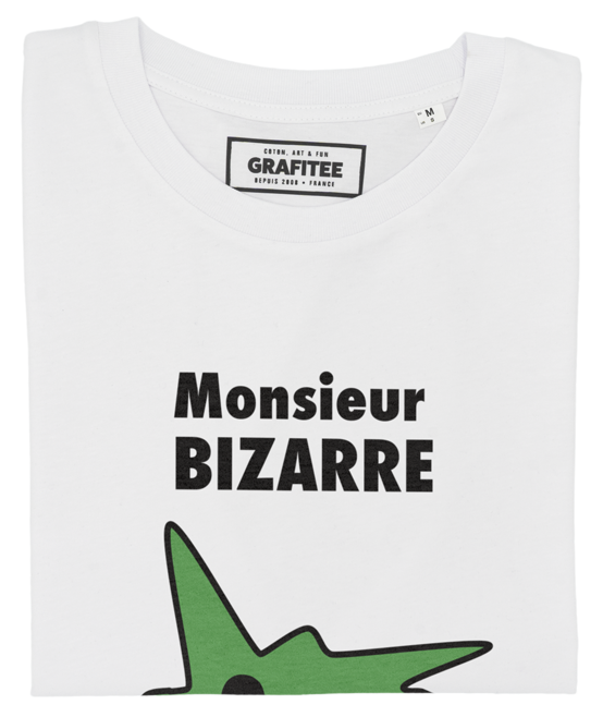 T-shirt Monsieur Bizarre blanc plié