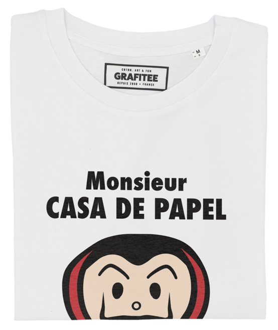 T-shirt Monsieur Casa De Papel blanc plié