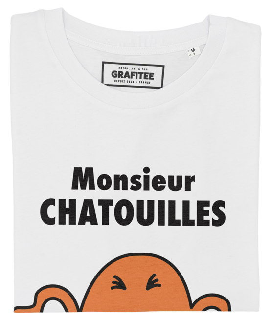 T-shirt Monsieur Chatouilles blanc plié