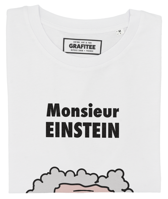 T-shirt Monsieur Einstein blanc plié