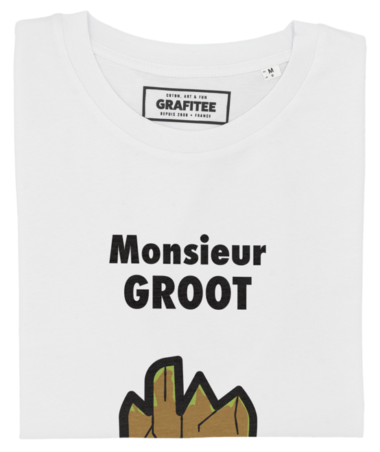 T-shirt Monsieur Groot blanc plié