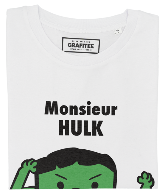 T-shirt Monsieur Hulk blanc plié