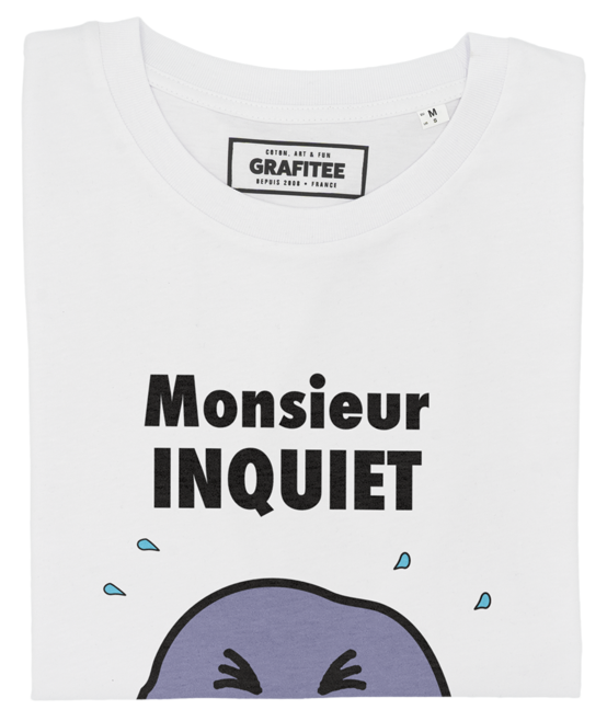 T-shirt Monsieur Inquiet blanc plié