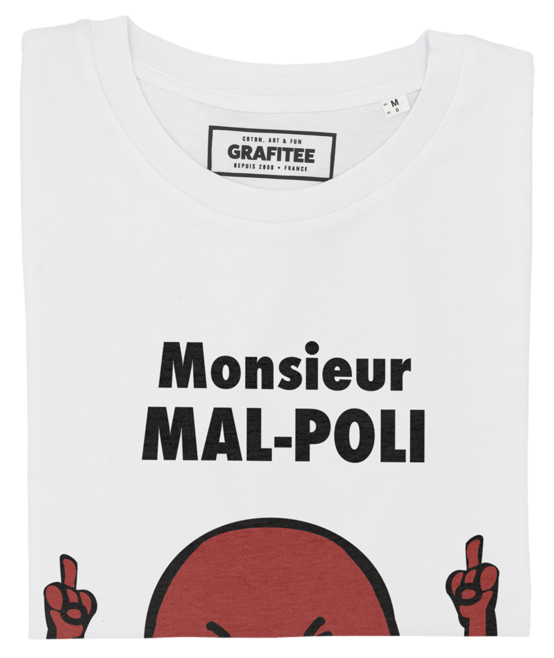 T-shirt Monsieur Malpoli blanc plié