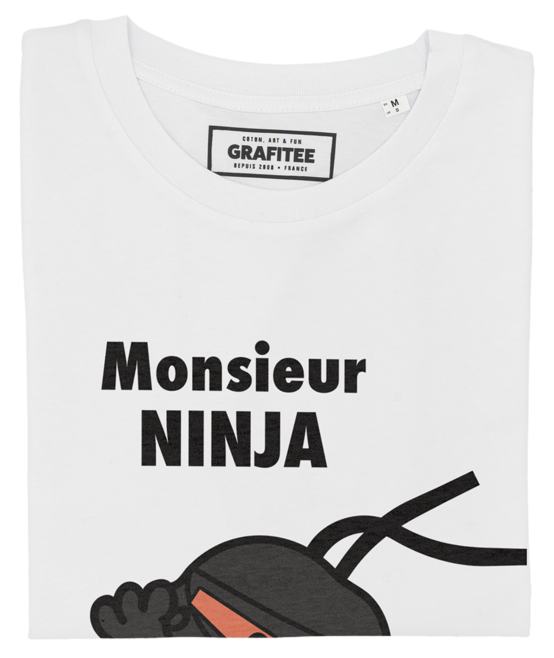 T-shirt Monsieur Ninja blanc plié