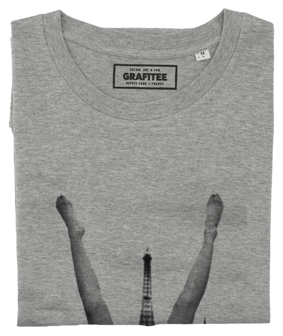 T-shirt Enjoy Paris gris chiné plié