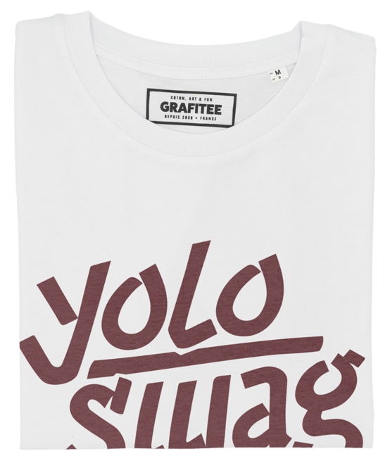 T-shirt Yolo Swag blanc plié