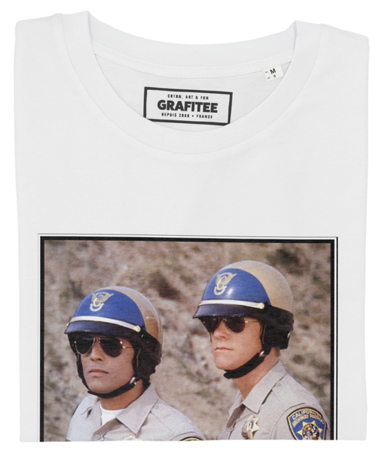 T-shirt Two Cops blanc plié