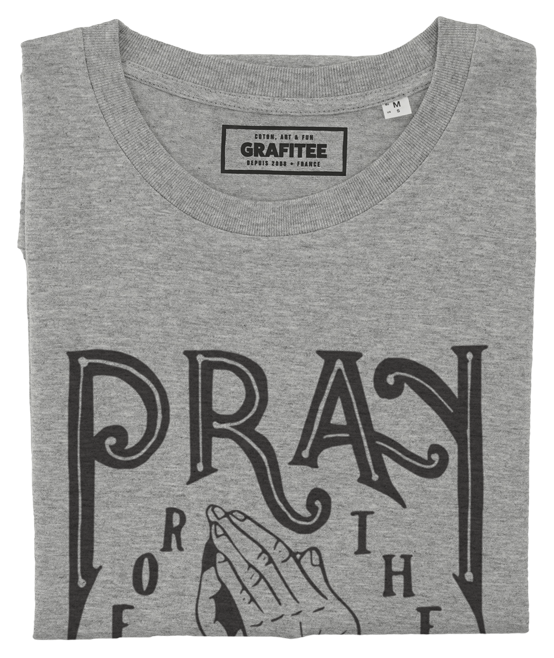 T-shirt Pray For The Weak gris chiné plié