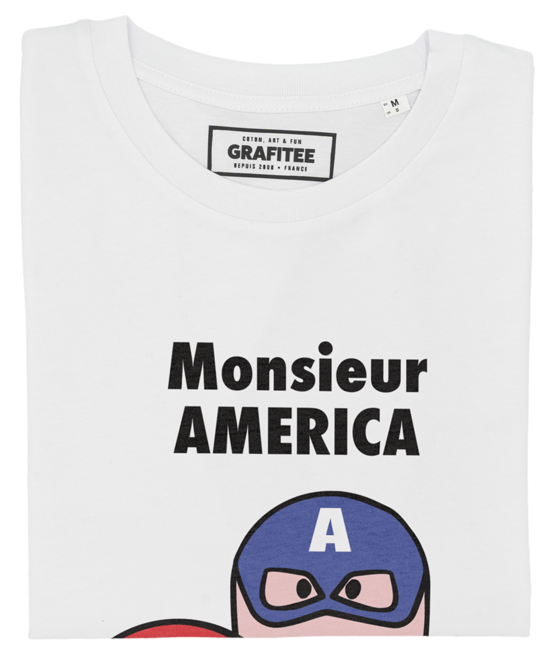 T-shirt Monsieur America blanc plié