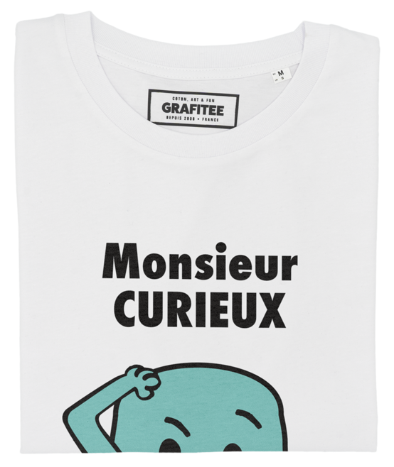 T-shirt Monsieur Curieux blanc plié