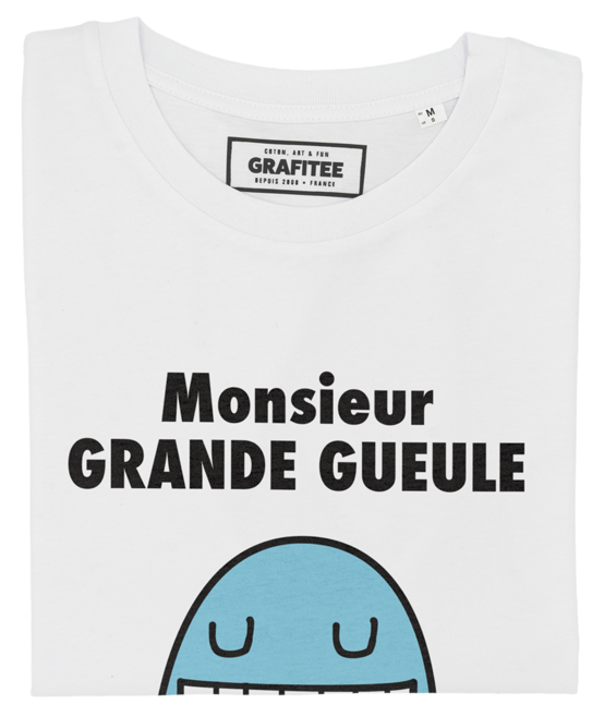T-shirt Monsieur Grande Gueule blanc plié