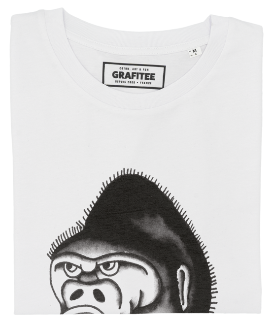 T-shirt Gorille blanc plié