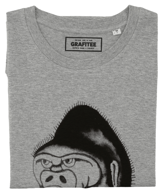 T-shirt Gorille gris chiné plié