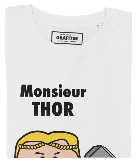 T-shirt Monsieur Thor blanc plié