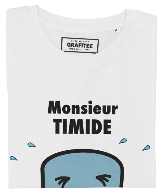 T-shirt Monsieur Timide blanc plié