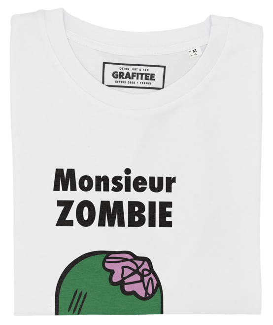 T-shirt Monsieur Zombie blanc plié