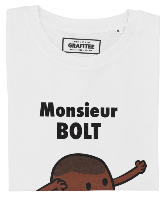 T-shirt Monsieur Bolt blanc plié