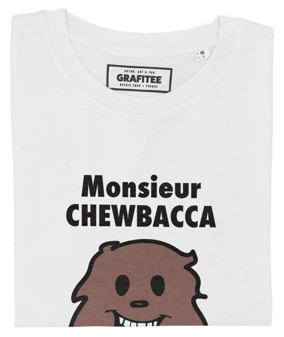 T-shirt Monsieur Chewbacca blanc plié