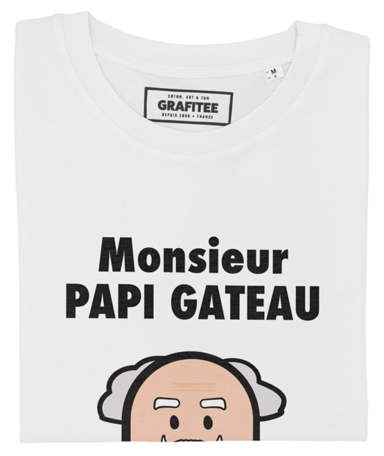 T-shirt Monsieur Papi Gâteau blanc plié