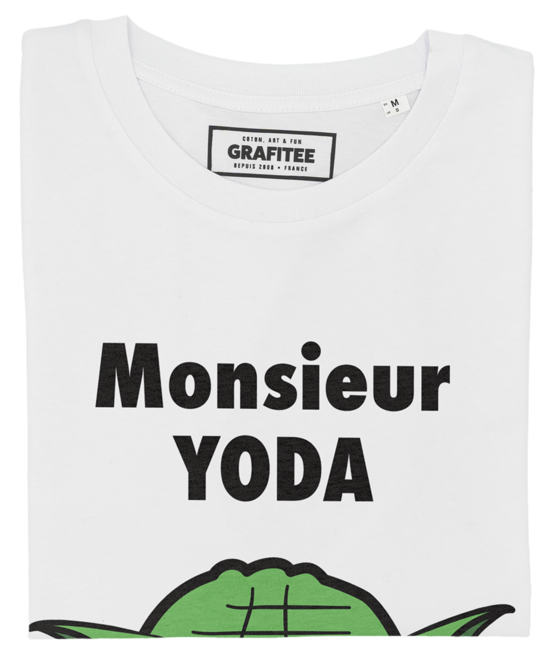 T-shirt Monsieur Yoda blanc plié