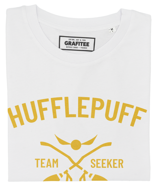 T-shirt Hufflepuff Team Seeker blanc plié