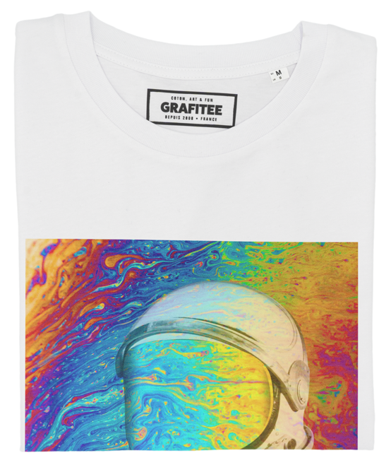 T-shirt Acid Cosmonaut blanc plié