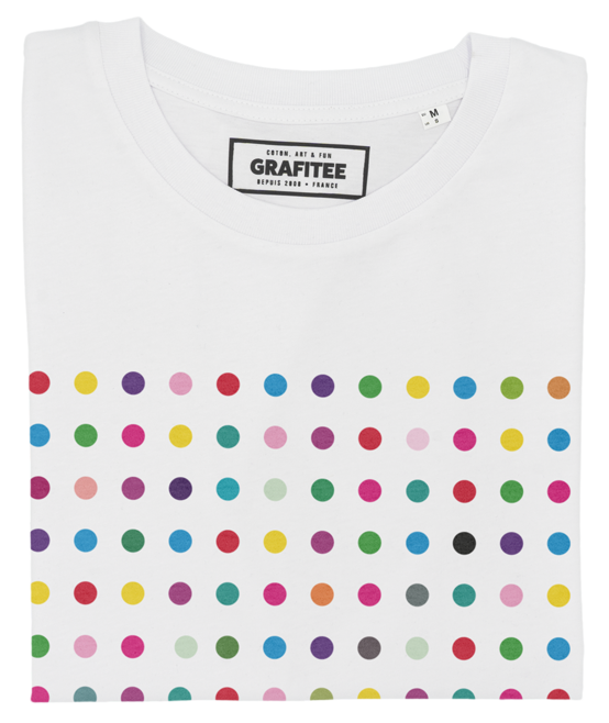 T-shirt Dots Paint blanc plié