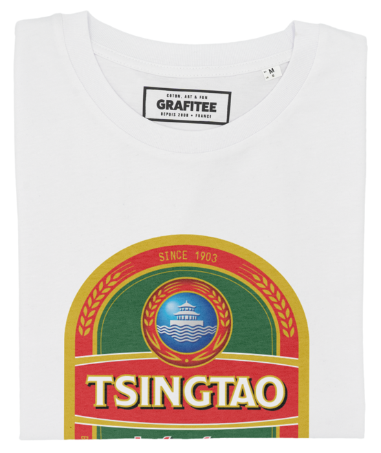 T-shirt Tsingtao blanc plié
