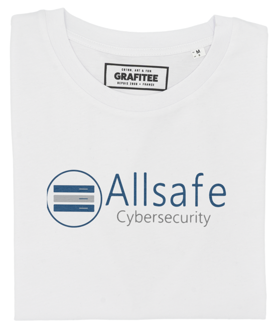 T-shirt Allsafe Cybersecurity blanc plié