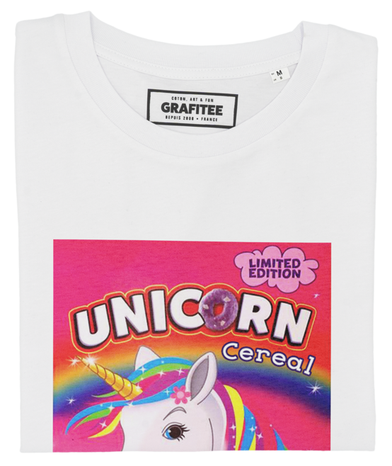 T-shirt Unicorn Cereal blanc plié
