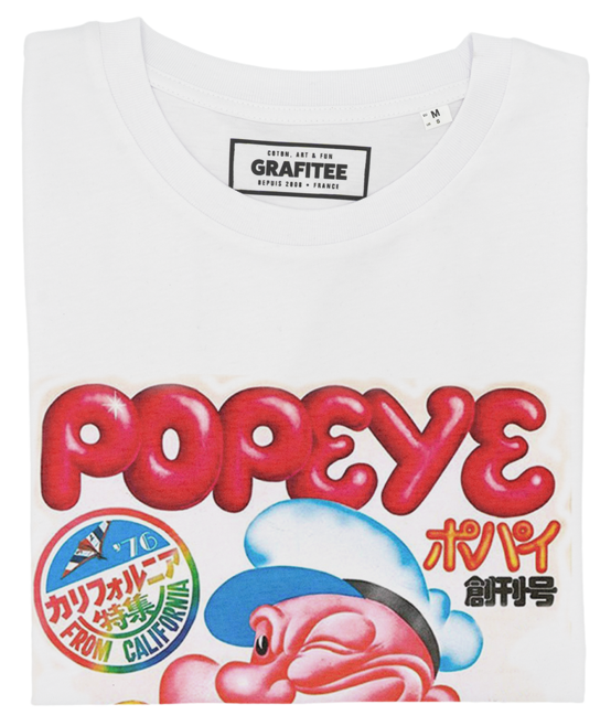T-shirt Popeye Japan blanc plié