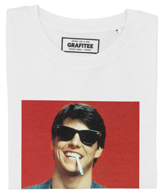 T-shirt Tom Cruise Super Star blanc plié