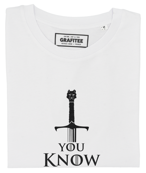 T-shirt You Know Nothing blanc plié