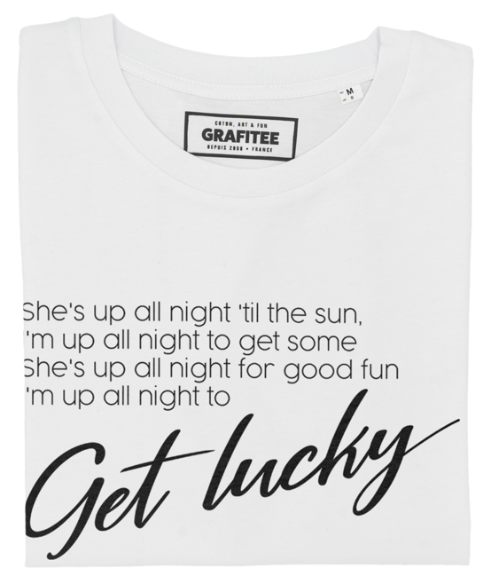 T-shirt Get Lucky Tune blanc plié