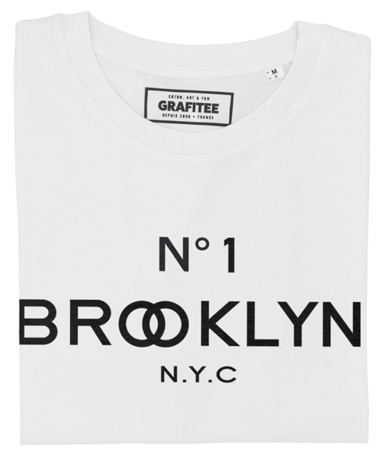T-shirt N°1 Brooklyn NYC blanc plié