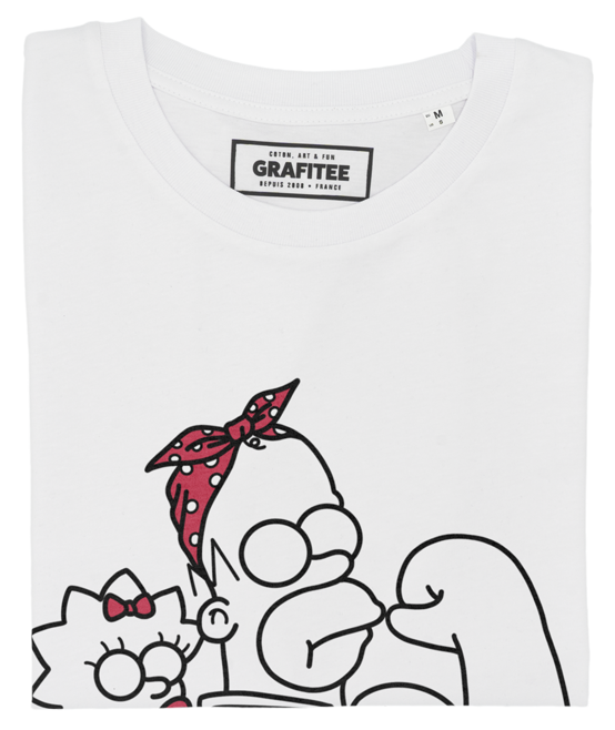 T-shirt Homer Can Do It blanc plié