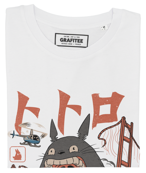 T-shirt Totoro attaque blanc plié