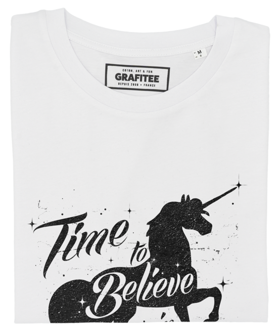 T-shirt Time to Believe in Magic blanc plié