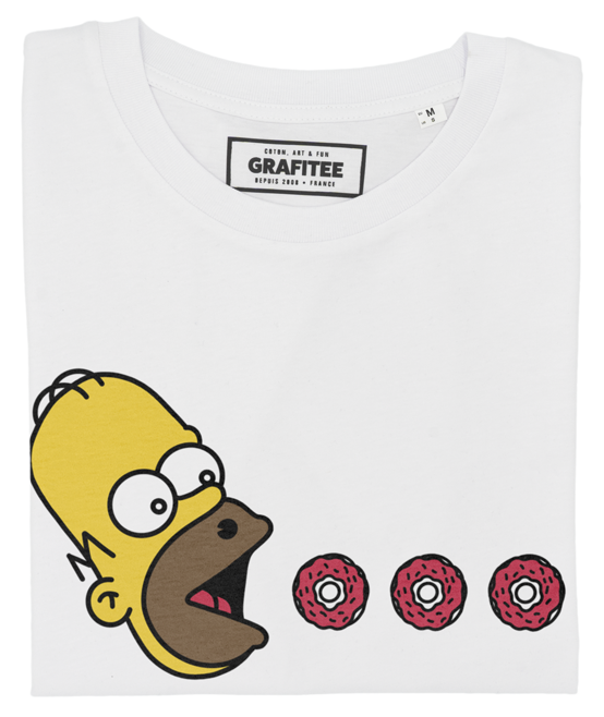 T-shirt Simpson Pacman blanc plié
