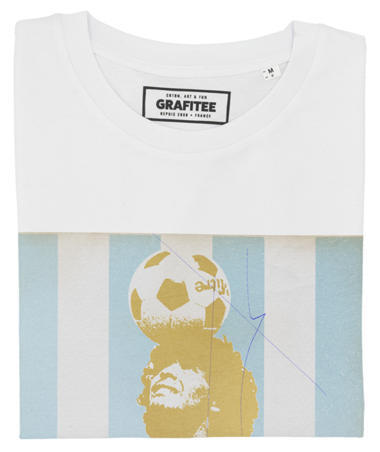 T-shirt Maradona blanc plié