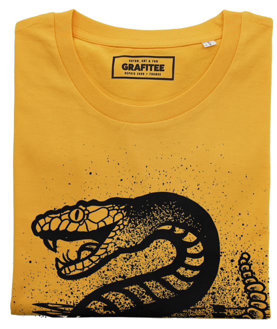 T-shirt Serpent à Sonnette blanc plié