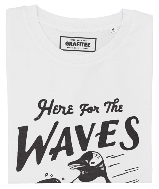 T-shirt Here for the waves blanc plié