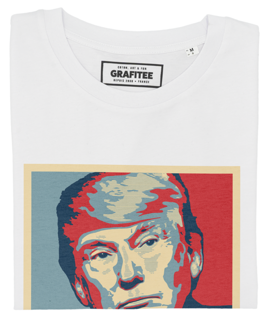 T-shirt Trump Fake blanc plié